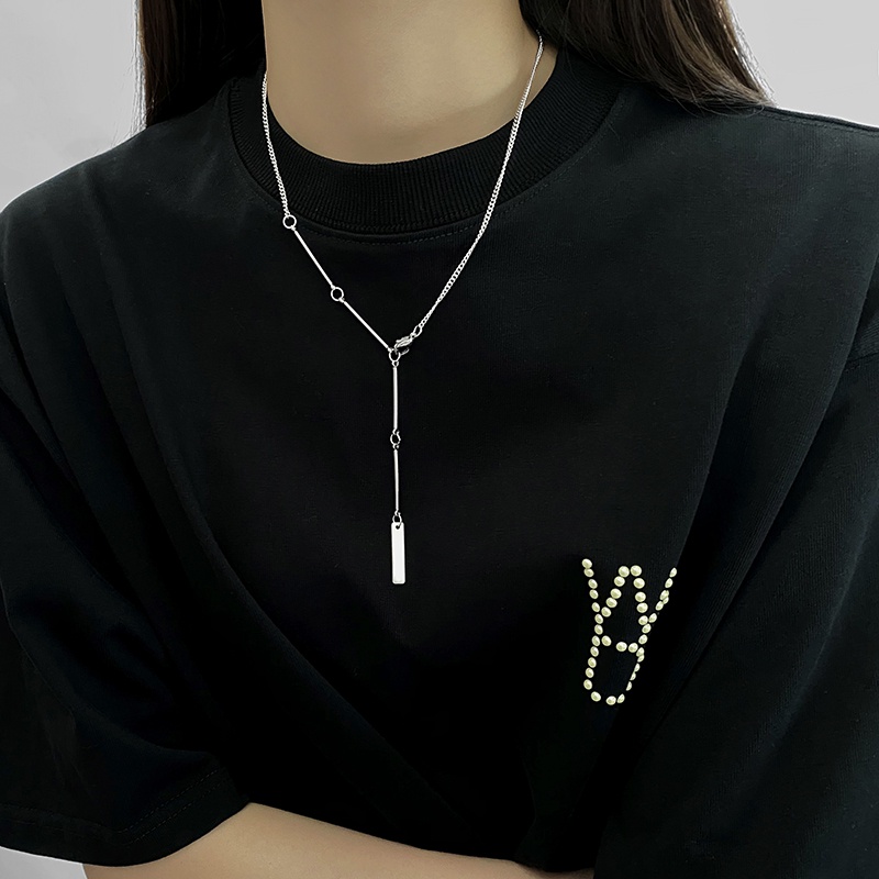 Square Brand Pendant Necklace Accessories Personality Hip Hop Clavicle Chain