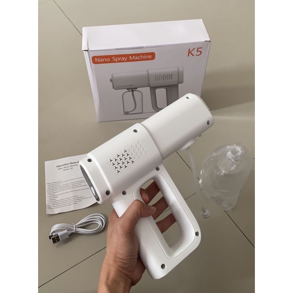 K5 Nano Spray Gun Disinfektan UV Light Wireless Anti Virus Blue Light Atomizer