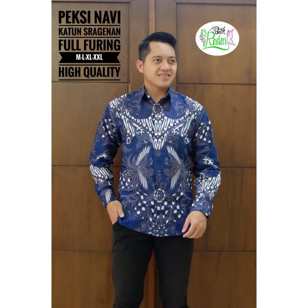 PEKSI NAVY RADEN BATIKSOLOAMANAH KEMEJA BATIK PRIA SOLO LENGAN PANJANG LAPIS FURING ATASAN BATIK PREMIUM MODERN BAYUSUTA PROBOSETO KUNING GURDO PARI PRADHIFTA EDELIN AJISAKA WIRAYUDHA VIJAY SEJAGAD PEKSI SELING PROBOSETO BATIK SOLO AMANAH BATIKSOLOAMANAH