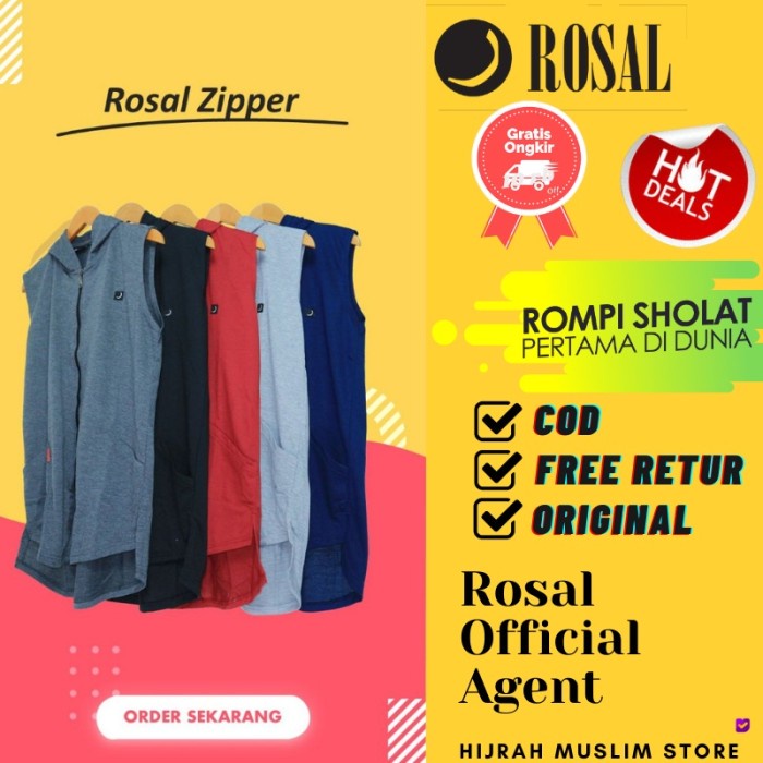 Sholat-Rompi- Rosal Murah Rompi Sholat Rosal Zipper Pria⠀⠀⠀⠀ - M -Rompi-Sholat.