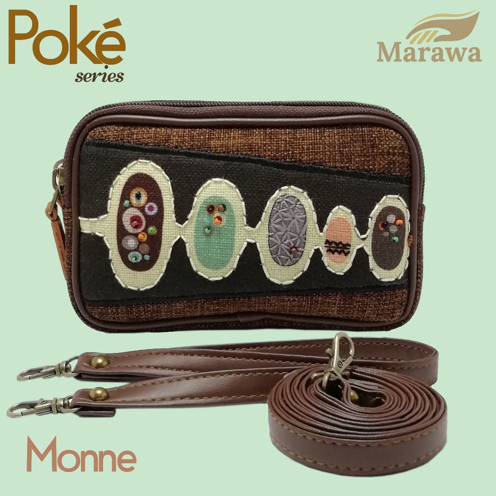 Dompet selempang wanita tali panjang 2 resleting berkualitas