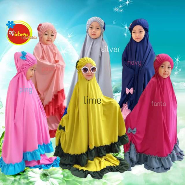 Mukena Ruffly Kids by Victory Fashion ORI / Mukena anak lucu