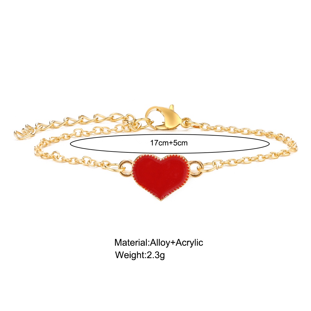 IFYOU Korea Fashion Bracelet Pure Color Retro Heart Shaped Ladies Bracelet Women Jewelry Accessories