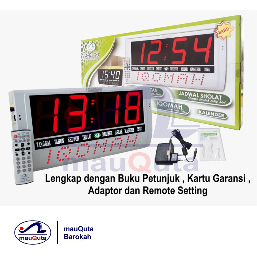 Mauquta Tauqoly TQ-42-IQO Jam Digital Jadwal Sholat