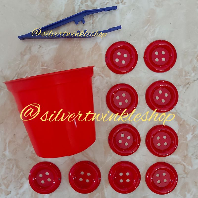 Mainan edukasi sorting kancing pompom pom pom montessori sensory play kancing jumbo 3.5cm / sortir w