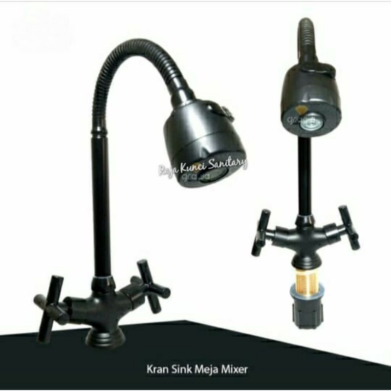 Kran Sink Flexibel Panas Dingin Hitam Black/Kran Cuci Piring Panas Dingin Hitam Black