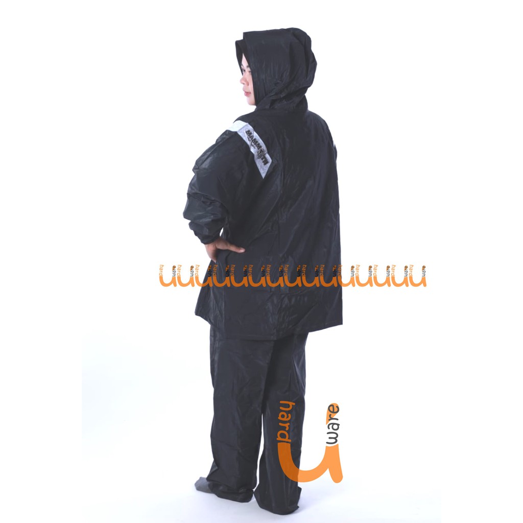 JAS HUJAN JAKET CELANA BLACK MEREK MAMMOTH BY PENGUIN'S / JAS HUJAN STELAN DEWASA PALING LARIS