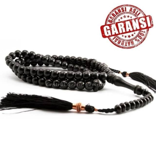 Tasbih kayu kemung hitam 99 butir original