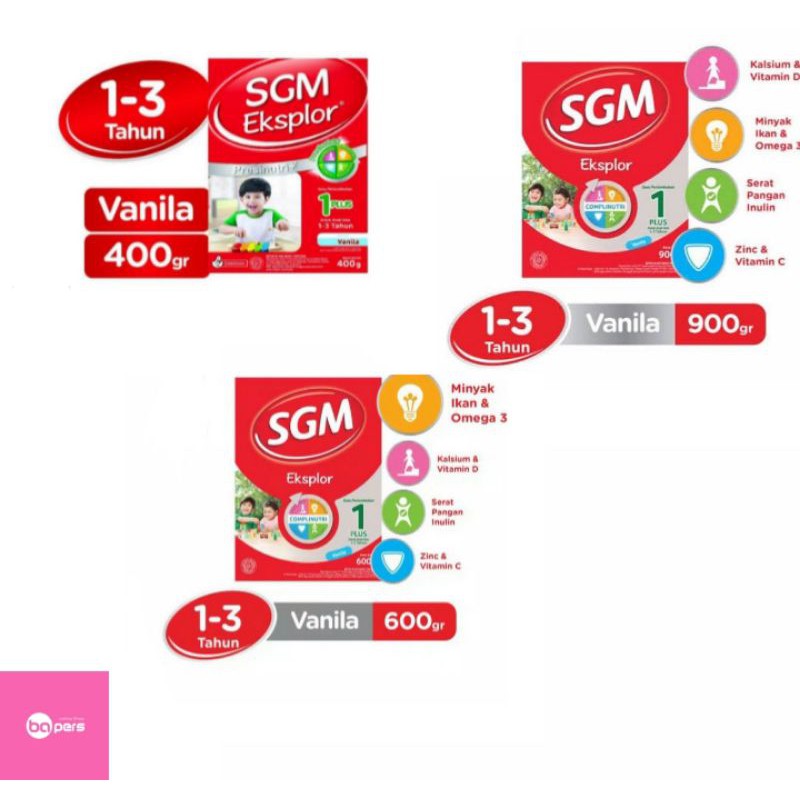 Susu SGM 1+ Vanila 1-3 Tahun 400gr,600gr,900gr