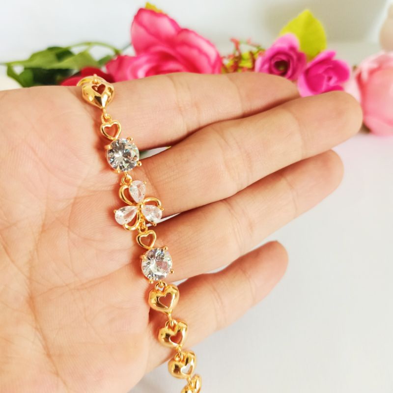 SALE GELANG TITANIUM/GELANG RANTAI/GELANG BERVARIASI PERMATA WANITA