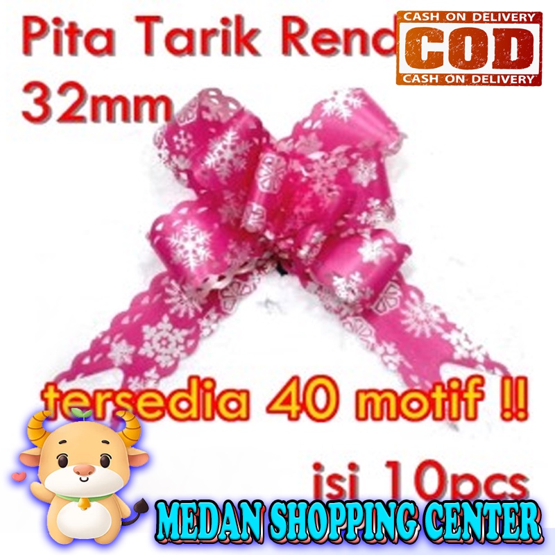 

MSC Pita Tarik Renda 32mm Serut Besar Hiasan Parcel Kado Souvenir Serut Pull Ribbon Bow Lace 30 32 mm