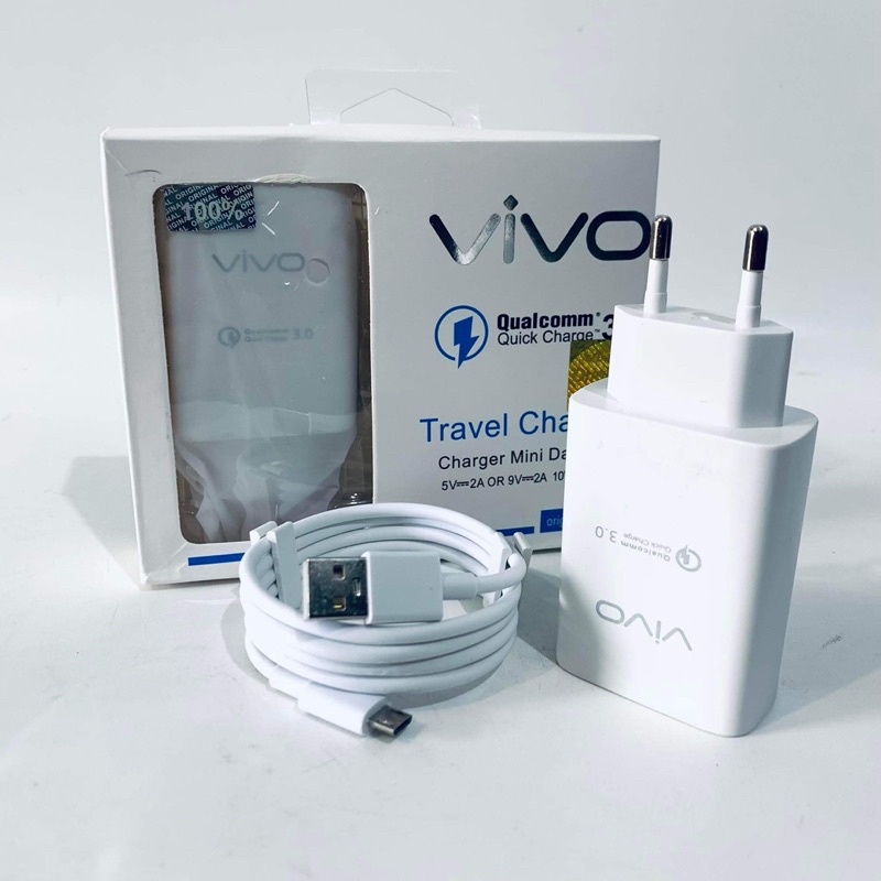 Charger Vivo Original Ori 100% QC 3.0 Quick Charge Fast Charging Micro V8