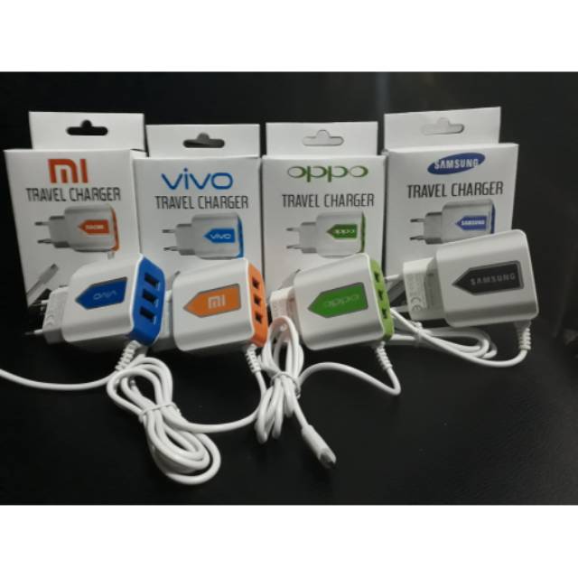 charger branded led 3usb