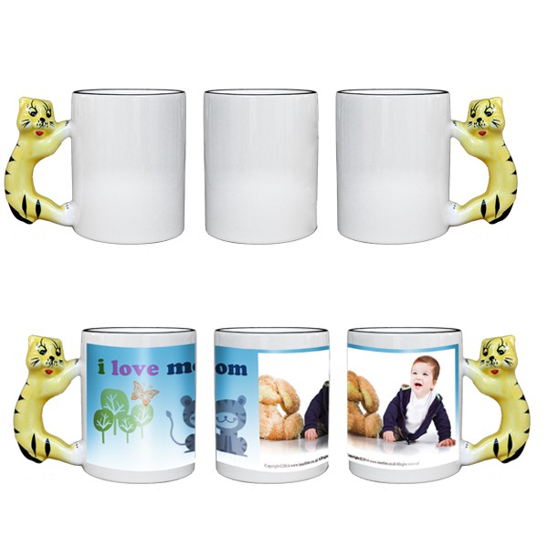 Mug Karakter / gelas Mug handle karakter Binatang diameter 8 cm Pigura Frame Bingkai Foto