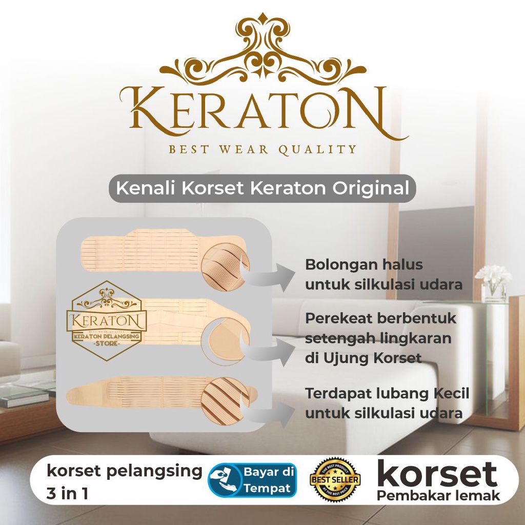 [All size] Korset  3 in 1 KERATON Original - Korset Peramping Pasca Melahirkan merk keraton