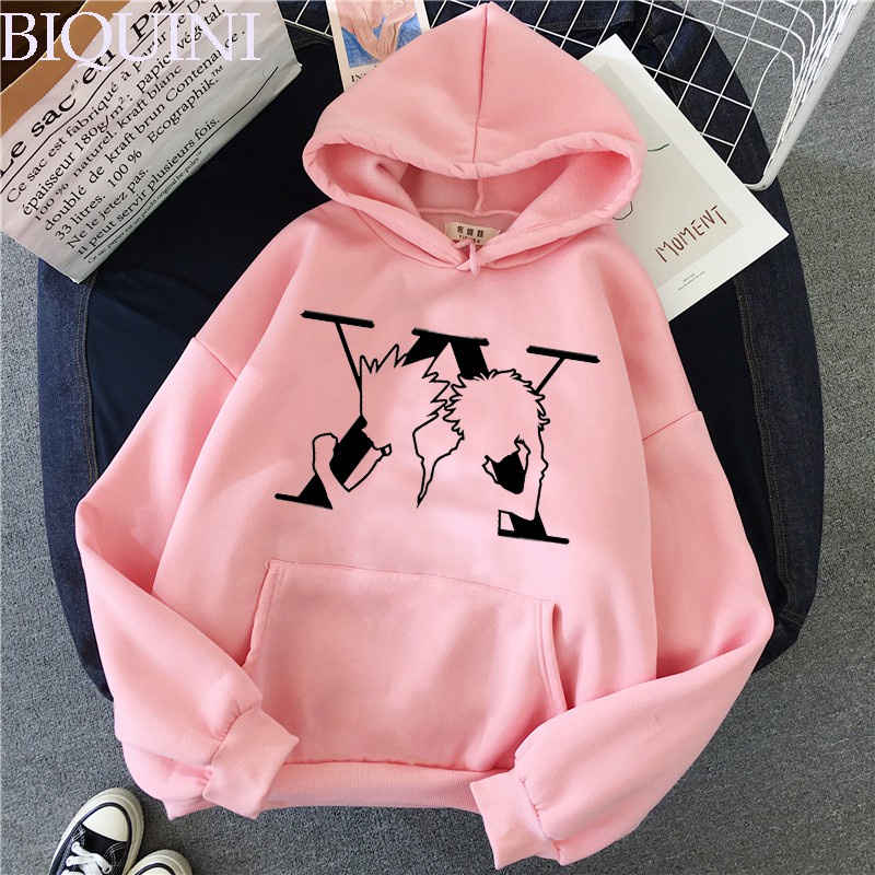 Sweater Hoodie Anime KILUA Wanita dan Pria Bahan Tebal Jaket Hodie Otaku HXH Cewe Cowo Kekinian