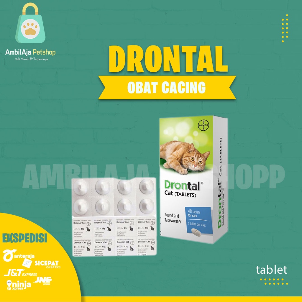 DRONTAL CAT Tablet Obat Cacing untuk Kucing