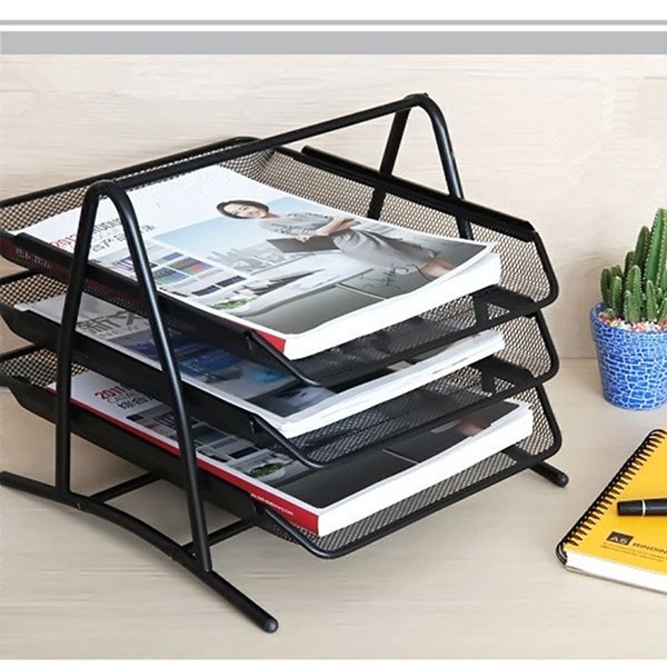 

File-Box- Rak Surat Besi 3 Susun / 3 Tier Metal Tray / Triple Deck -Box-File.