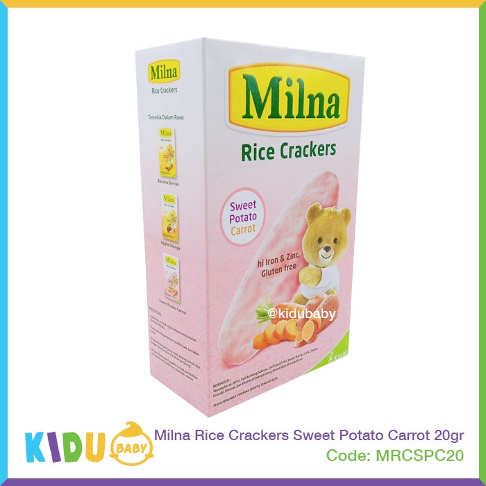 Milna Rice Crackers 20gr Cemilan Makanan MPASI si Kecil Kidu Baby