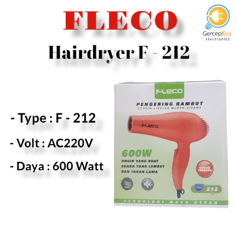 Hair Dryer / Pengering Rambut Fleco 600W 212