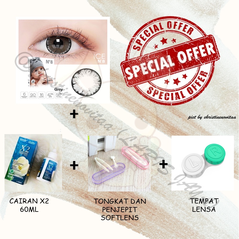 Paket Hemat Baby Eyes X2 Ice Nude N8 Softlens by Exoticon – Normal