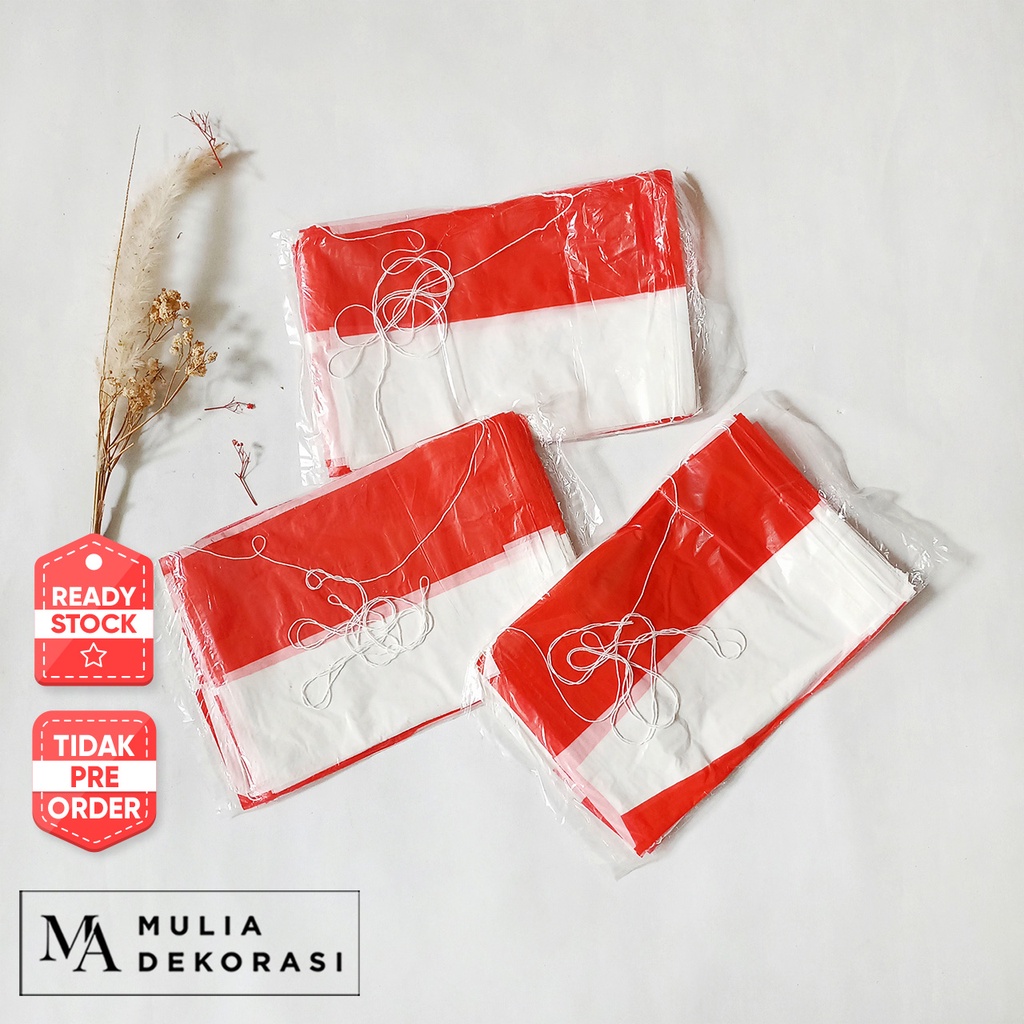 Jual Bendera Merah Putih Plastik HUT RI Dekorasi Aksesoris Pesta 17