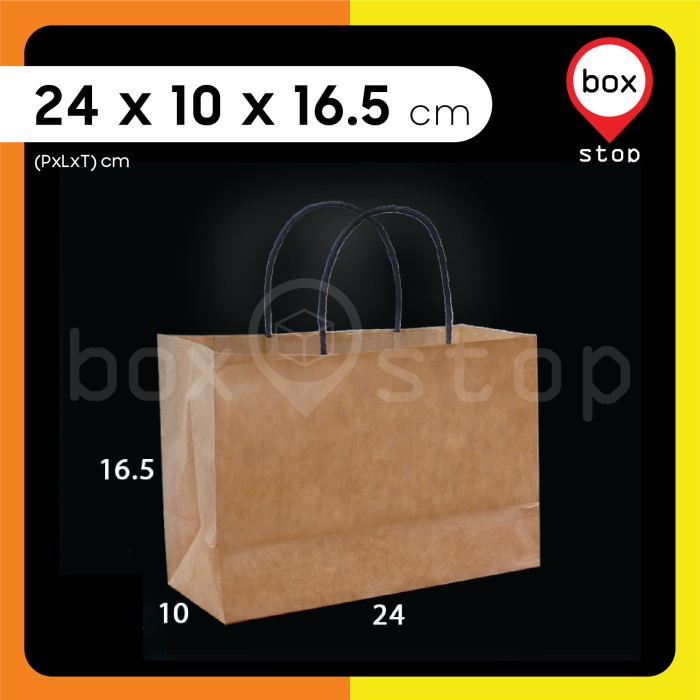 

Paper Bag - Paperbag Polos - COKLAT - 24x10x16.5 cm (20 pcs)