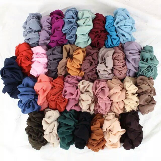 Scrunchie Ikat Rambut Wanita Iket Rambut Inner Kemasan Plastik Murah Meriah