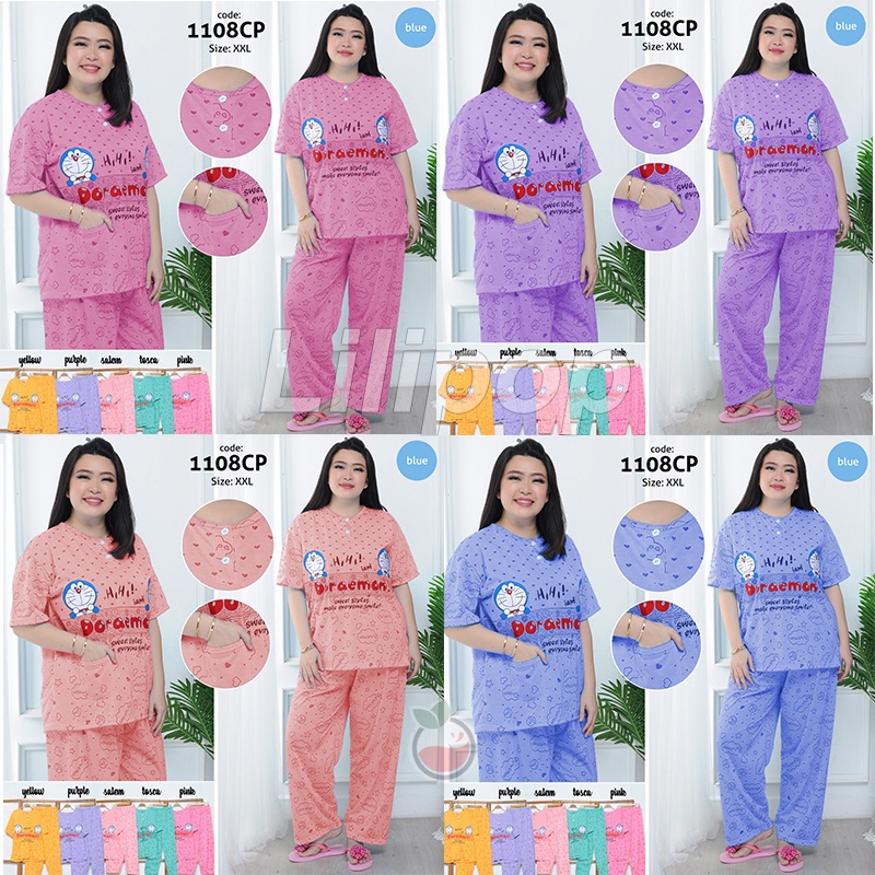 Baju Tidur Wanita CP Jumbo Bigsize Babydoll HELBES BUNY  XXL Celana Panjang Busui Bumil  Oversize Ko