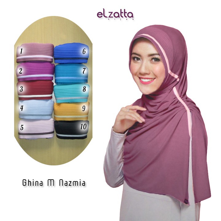 ELZATTA Hijab Bergo Ghina M Nazmia Kerudung Jilbab Instan