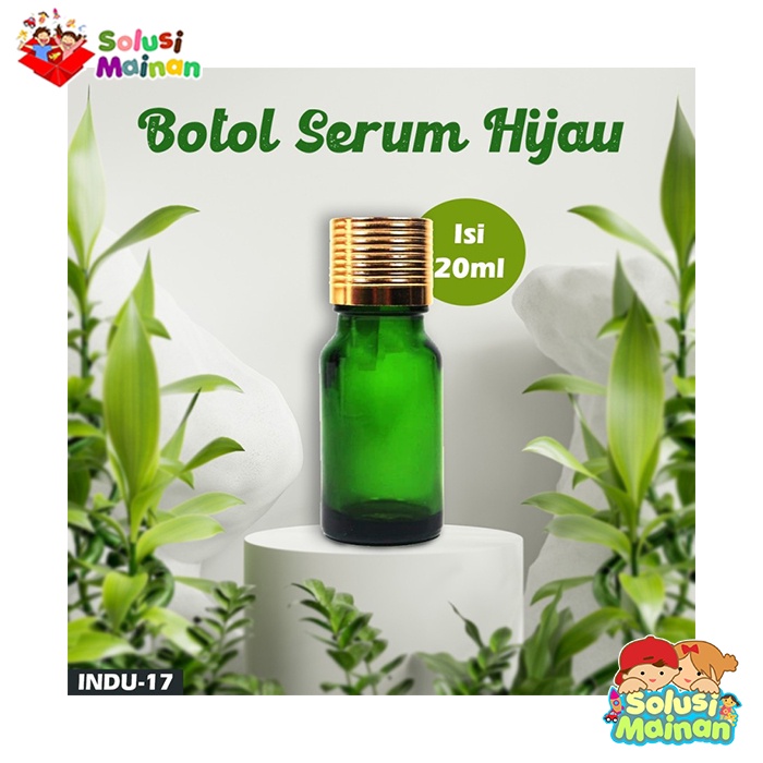 Botol Kaca Pipet Tebal Botol Serum Hijau 20 ml