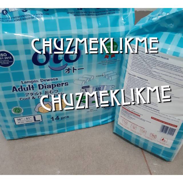 Popok perekat Oto L 14 pcs/Popok dewasa Oto L 14 (tape)/Oto adult diapers tape