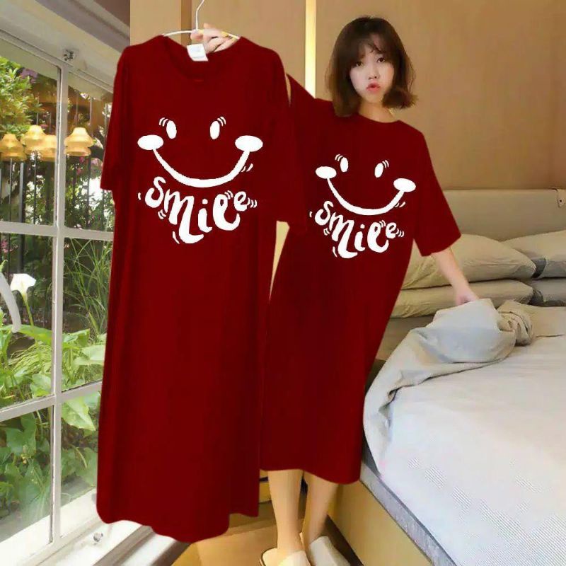 Medan Termurah Tunik dress panjang 90cm LD max 115 Tunik smile cute spandek