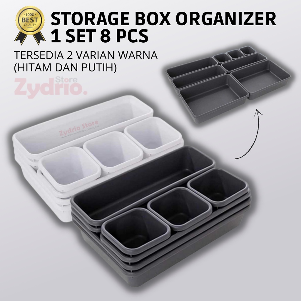 8 pcs Kotak Pembatas Laci / Storage Box Drawer Organizer Penyimpanan