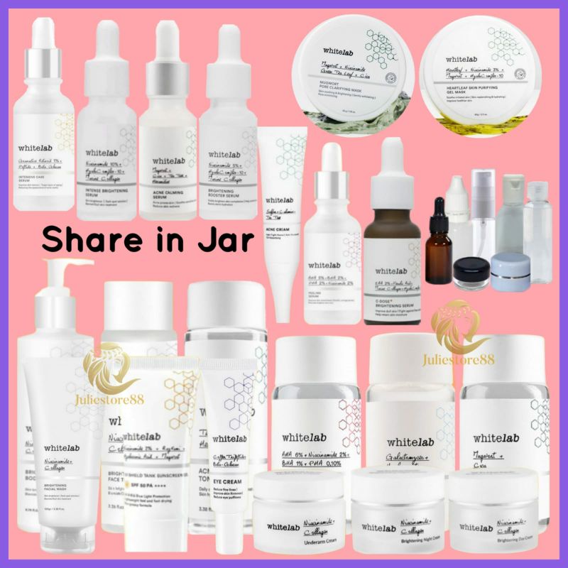 (Share in Jar) WHITELAB Brightening Acne Serum Toner Acne Cream Eye Cream Peeling Essence Gel Mask Intensive Mugwort