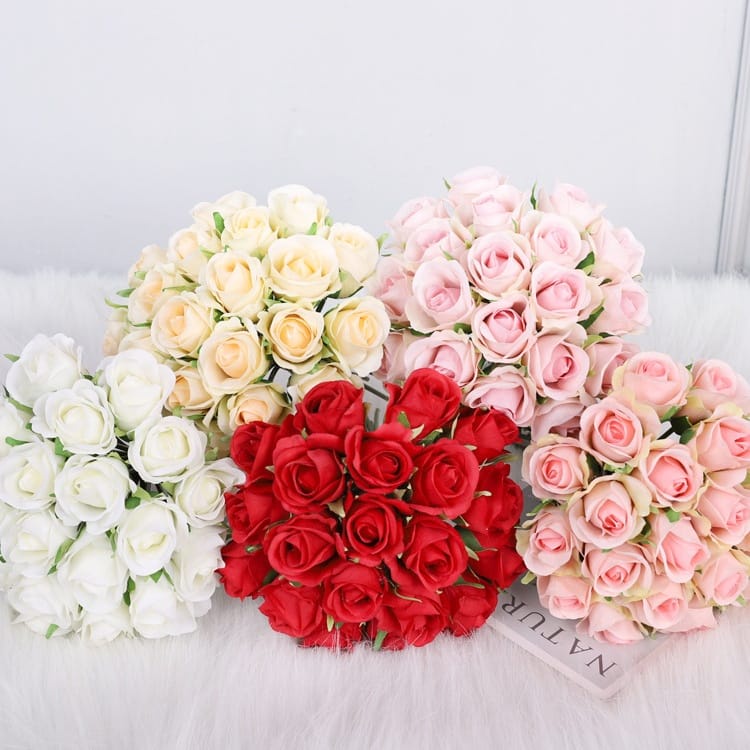 Buket Bunga Mawar Besar | Buket Bunga Pernikahan | Hand Bucket Artificial Flower Rose Bunga Mawar Palsu Plastik Hias Dekorasi Rumah Pesta