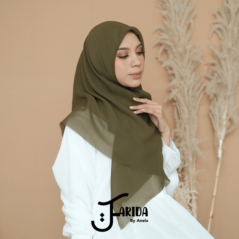 Daily Hijab Bella Lasercut / Kerudung Segiempat Basic Laser / Jilbab Bella Square Premium-ARMY