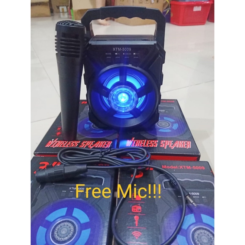 SPEAKER BLUETOOTH XTM-5009 BONUS MIC Speaker karaoke  SUPER BASS