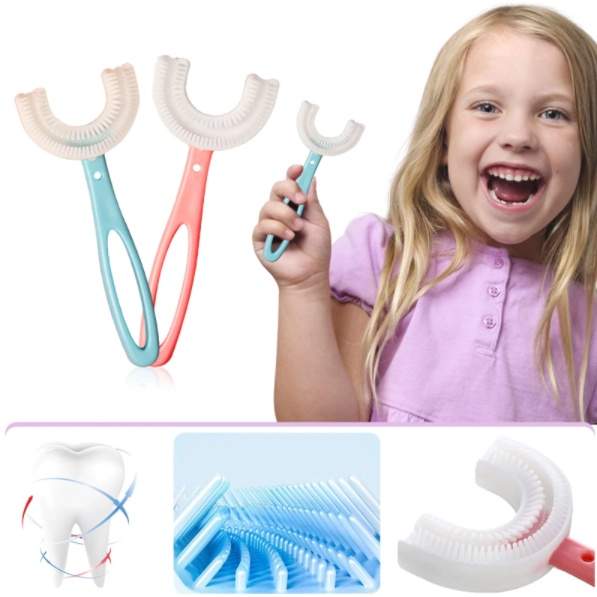 Sikat Gigi Anak Model U / U Shaped Toothbrush / Sikat Gigi Silikon U Shaped / Sikat Gigi Anak Bahan Silikon Bentuk U