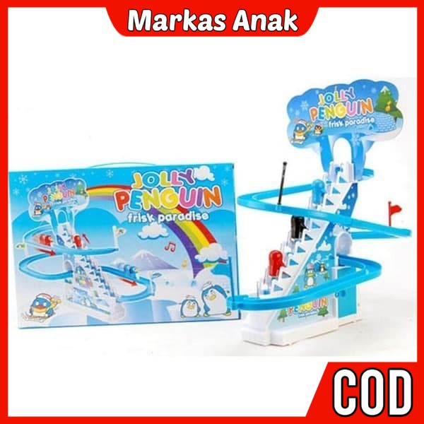 Mainan Anak Anak Umur 3 4 5 6 Tahun jalur Seluncur Seluncuran Perosotan Mobil Mobilan Kereta Penguin