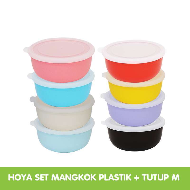 Mangkok plastik set tutup hoya