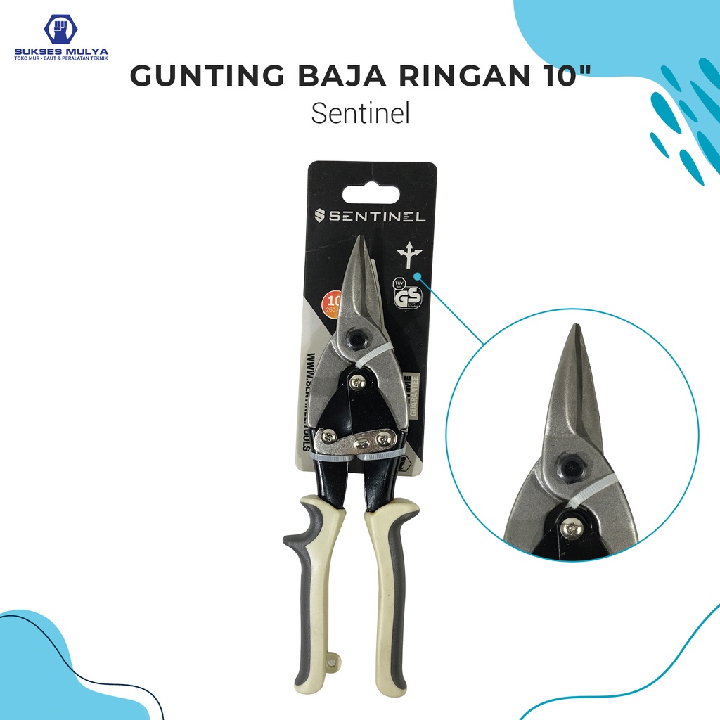 Sentinel Gunting Hollow Baja Ringan Gunting Seng 10 Inch