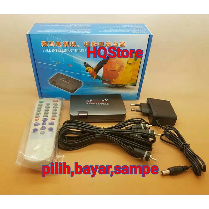jual TV Tuner Kabel RF ke AV televisi Video input Projector audio beli