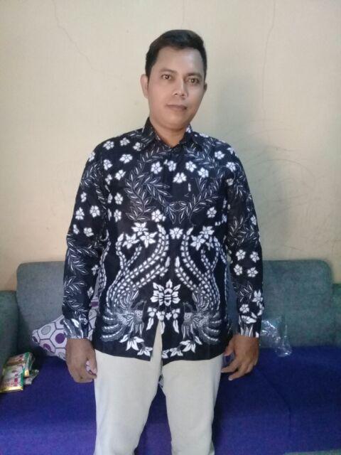 Batik Pria Kenongo Kemeja Tosca Pendek Pekalongan Padi M L Xl Sogan Tulis ::