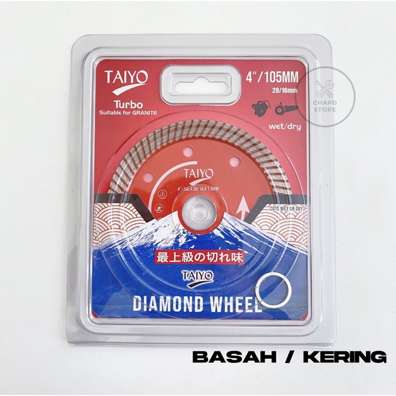 Taiyo diamond cutting wheel turbo 4” inch mata gerinda potong keramik granite marmer basah kering mata pisau potong keramik basa kering