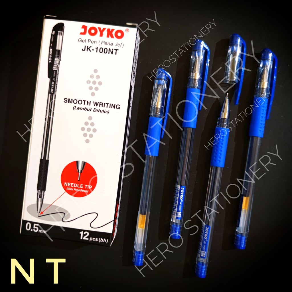

Pen gel joyko smooth writing 0.5 mm JK-100NT tinta biru . 12 unit