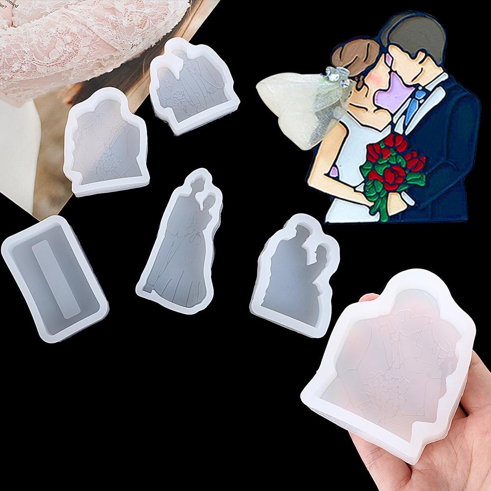 R-bunga Pernikahan Foto Resin Cetakan Resin Pengantin DIY Art Coaster Silicone Mould