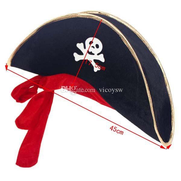 topi bajak laut gepeng pita merah PIRATE HAT