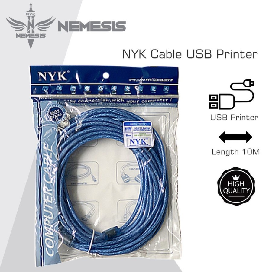 Cable USB Printer NYK 10M V.2.0