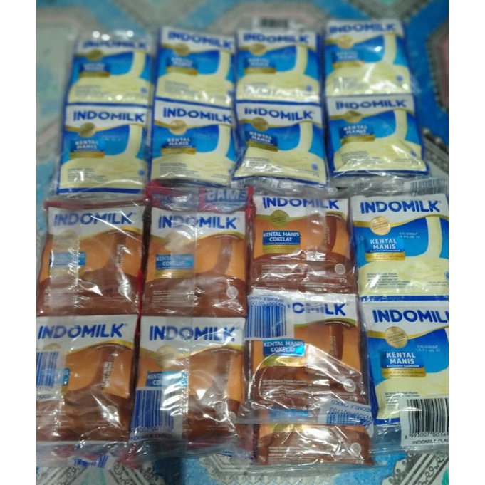 

indomilk kental manis coklat/putih saset isi 6+1 pcs